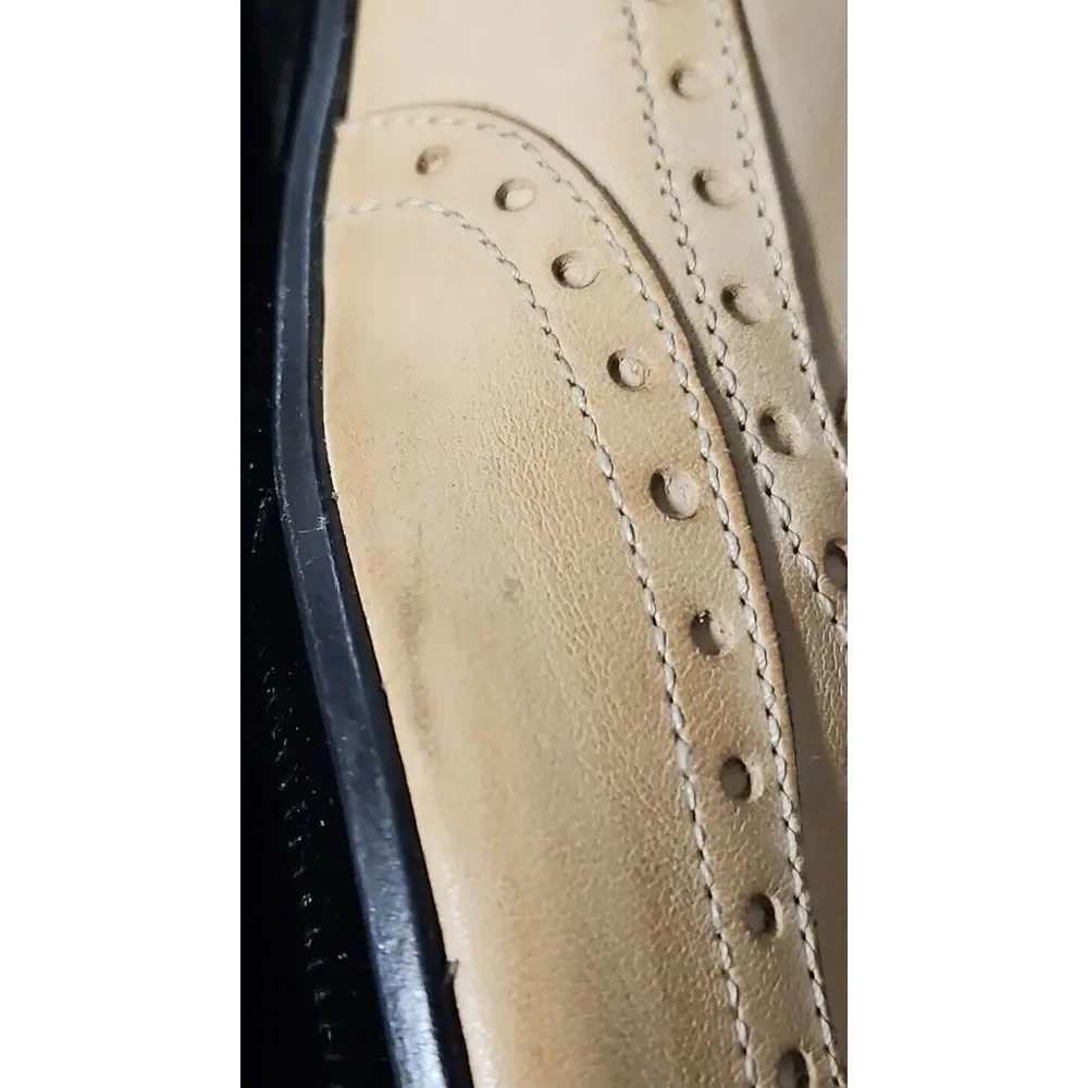 Massimo Matteo Lucia Laceless Wing Tip‎ oxford shoes Taupe 6 M